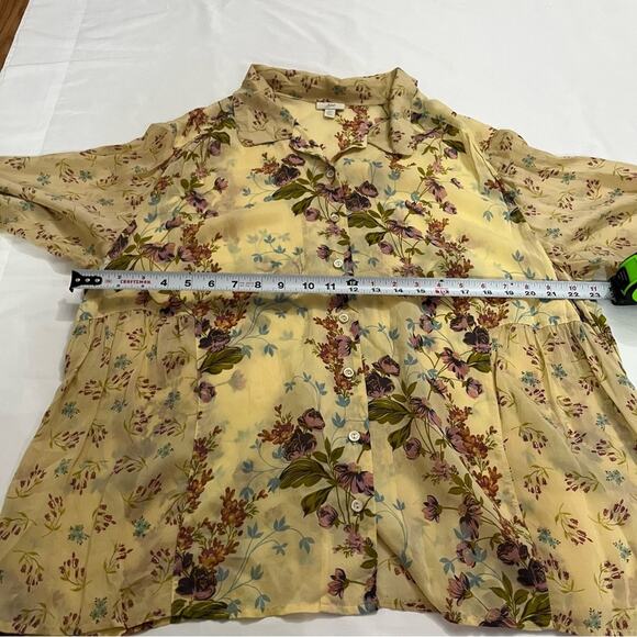 J.Jill Vintage Floral Print Button Down Sheer Long Sleeve Lightweight Plus 2x - Picture 8 of 9